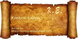 Kontra Edina névjegykártya